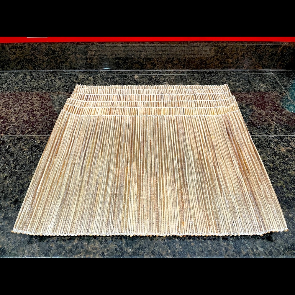 Natural Fiber and Silver Place Mats